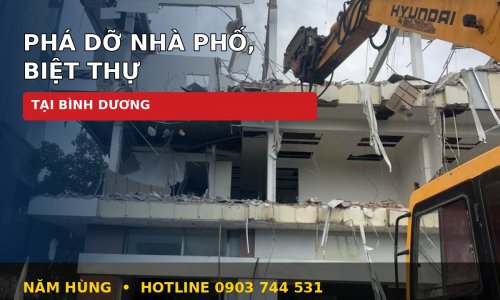 Phá Dỡ Nhà Phố, Biệt Thự Tại Bình Dương Bằng Máy Cơ Giới